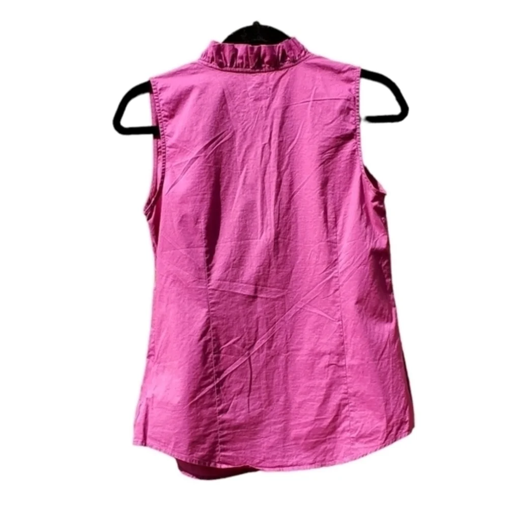 J. Crew Cotton Sleeveless Ruffle Neckline‎ Blouse Top Size 2